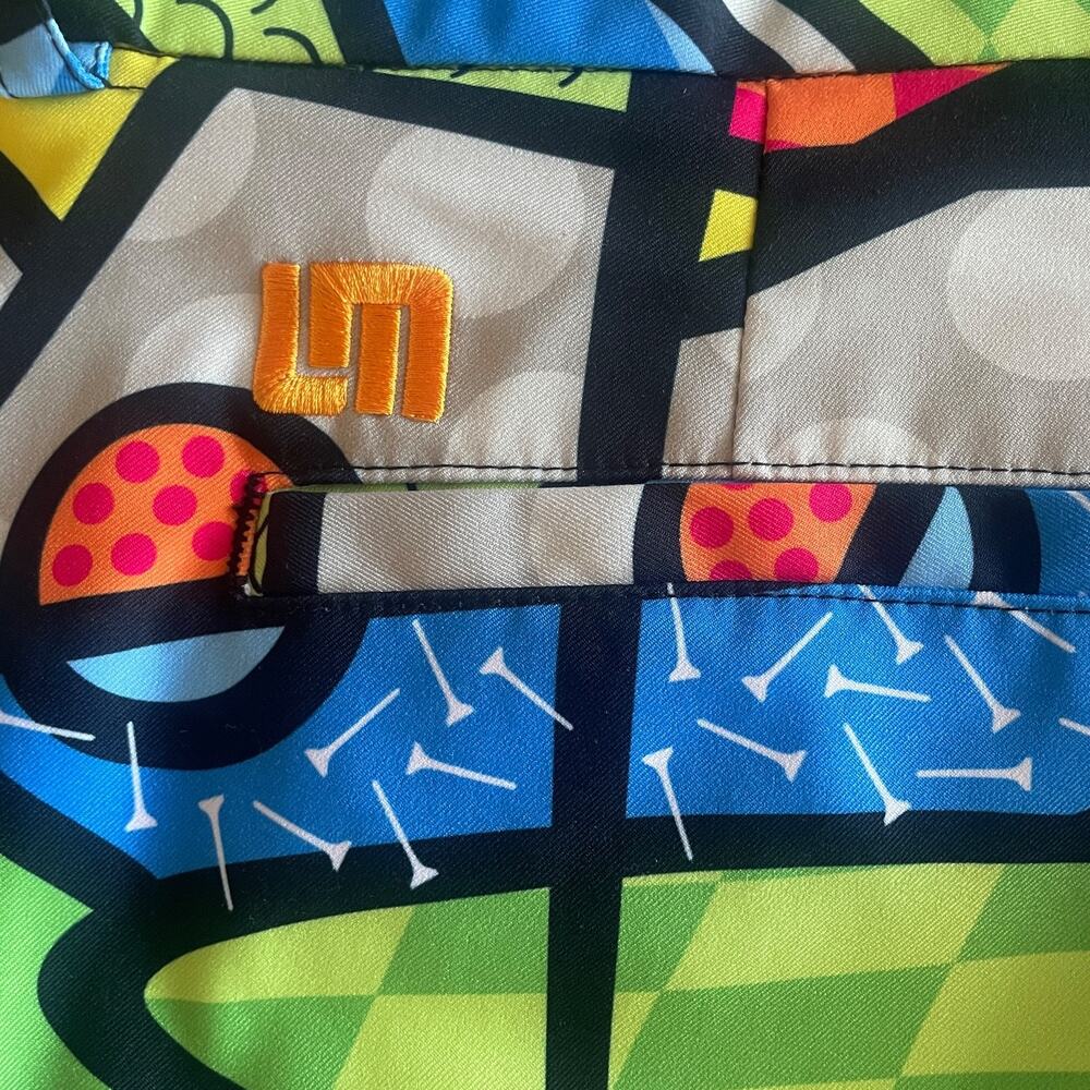LOUDMOUTH Ladies Golf Trip Size US 8 Multi Activewear Front Zip Bermuda Shorts - Picture 4 of 8